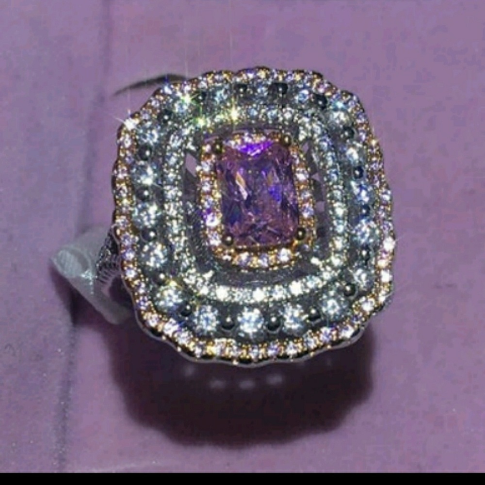 Powder Princess Pink/White CZ Ring
